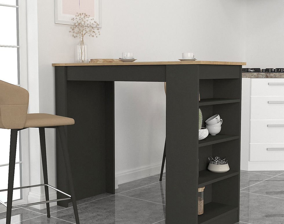 תמונה ממוזערת: מונקו DE2163 - שולחן בר מעוצב - אפור פלטה אלון