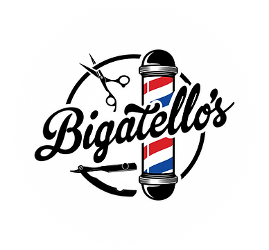 the logo of Bigatello's Barbershop Woburn MA Mens Haircuts Barbershop Barber