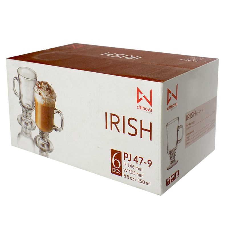 Miniatura: Set de 6 tazas + cucharas para cappuchino 250cc Irish Coffee - café