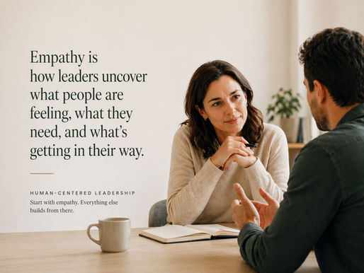 Empathy in leadership concept showing a leader listening attentively during a one-on-one conversation, highlighting understanding, trust, and connection in a human-centered workplace.