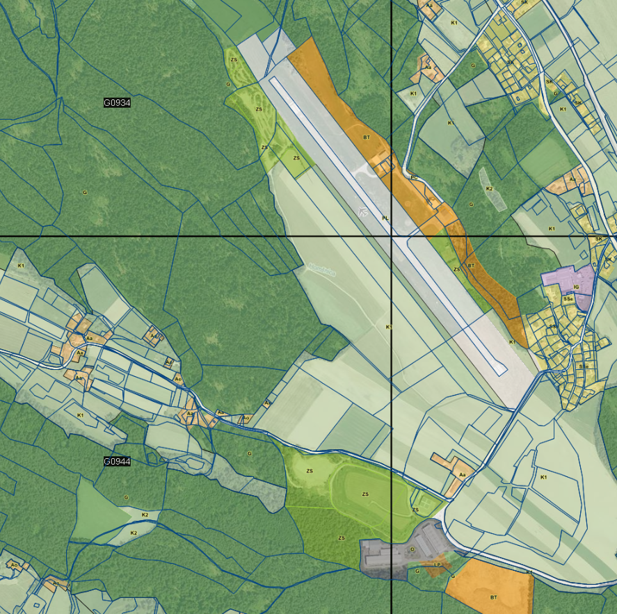 Izsek pogleda namenske rabe na lokaciji Slovenj Gradec- PISO