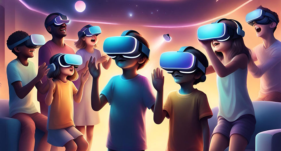 Friends Playing Virtual Reality