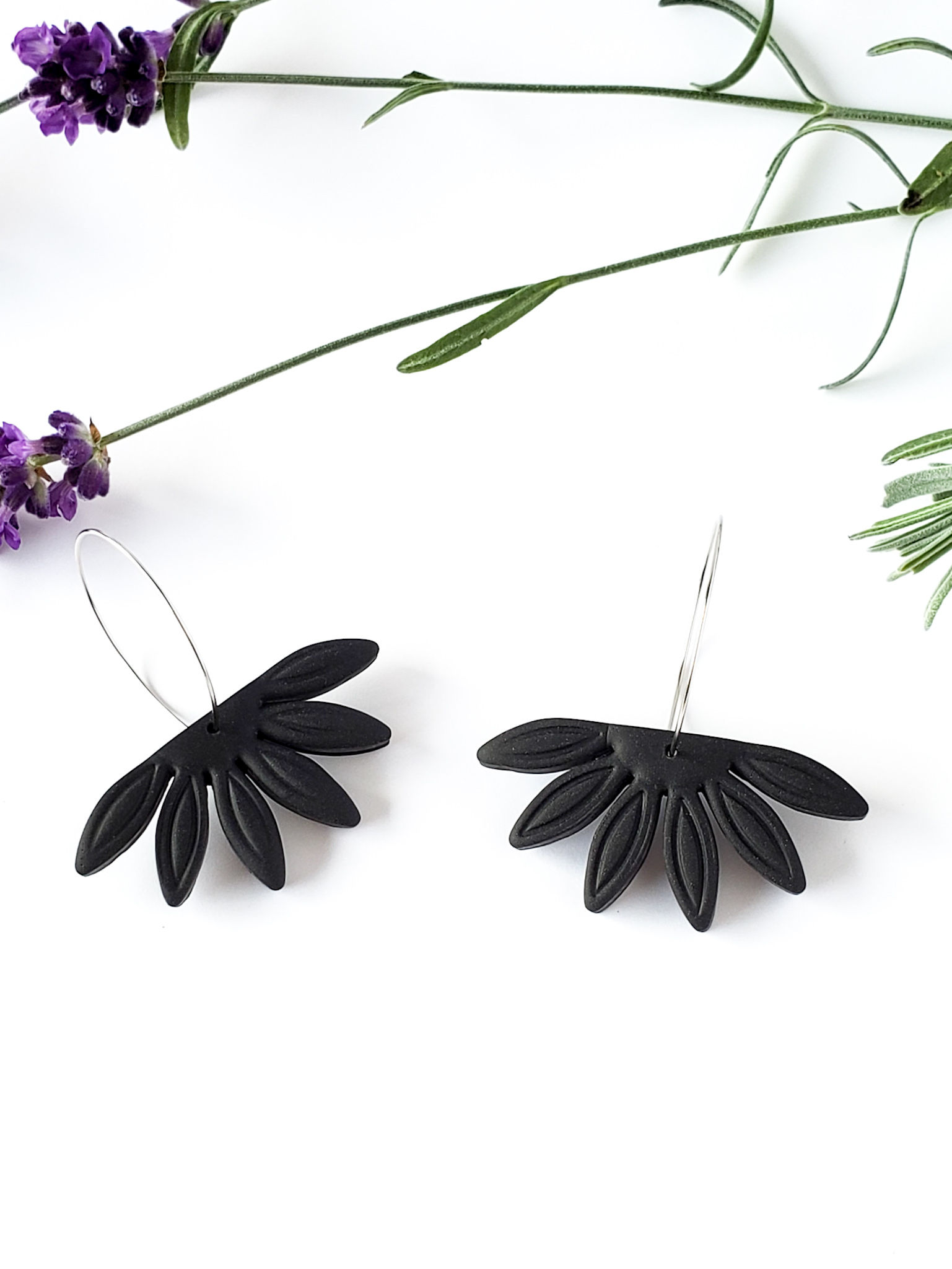 Black Petal Earrings