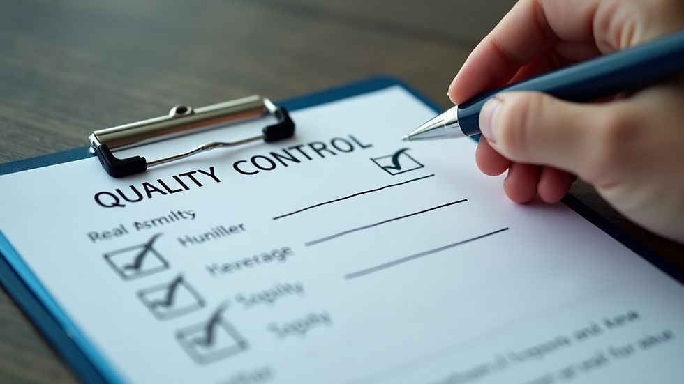 Close-up view of a quality control checklist on a clipboard