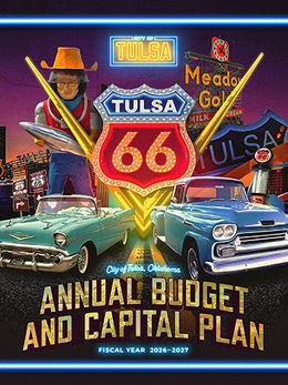 Cover for the proposed Fiscal Year 2026-2027 budget that is Route 66 themed