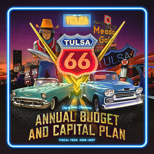 Cover for the proposed Fiscal Year 2026-2027 budget that is Route 66 themed