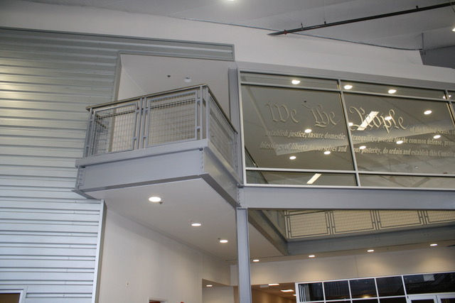 image of a balcony inside a school