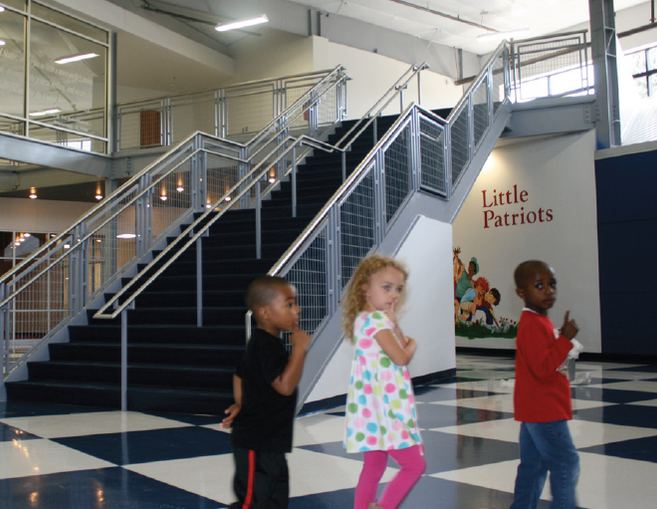 image of the main entrance and reception area of a school