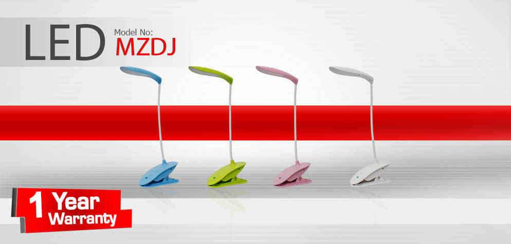 GES LED Rechargeable & Dimmable Clip Desk Lamp [2-Pack]