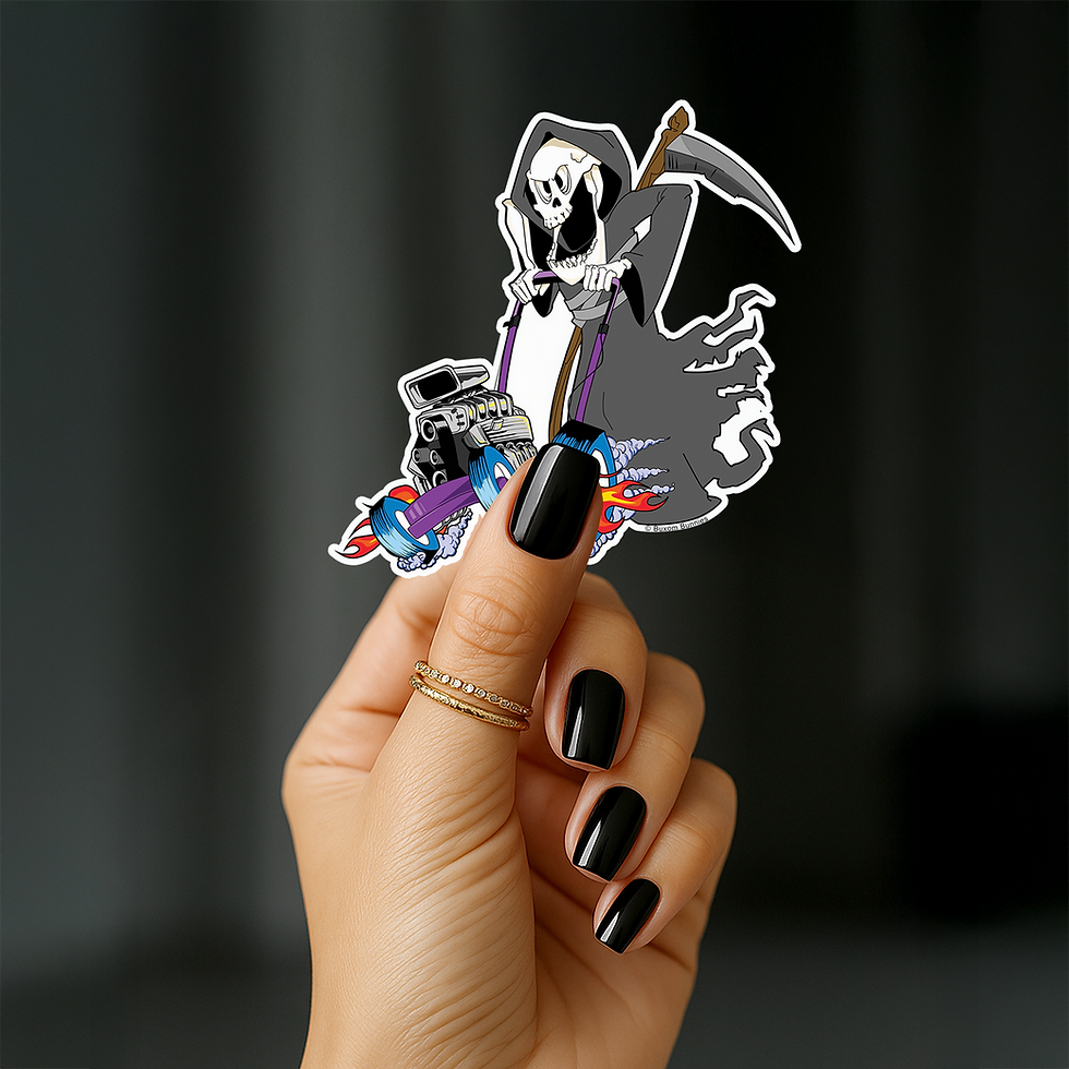 Thumbnail: Mowing Grim Reaper Sticker in hand