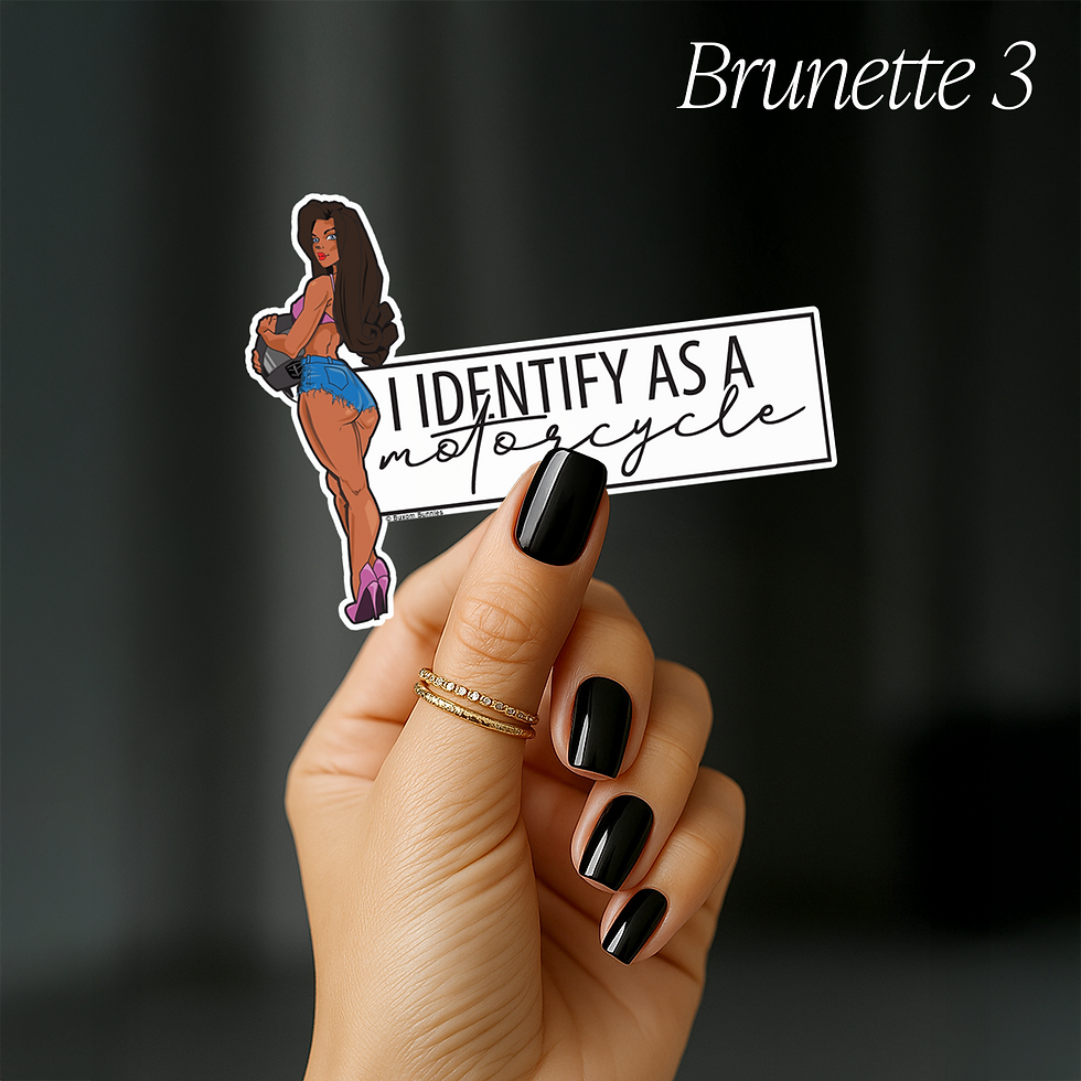 Thumbnail: Dark Brown I Identify As a Motorcycle Full Body Sticker in hand