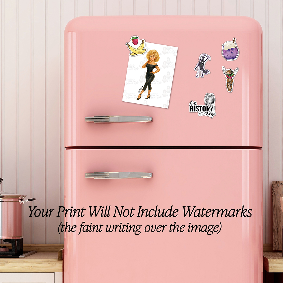 Thumbnail: Good-Two Shoes Print on a pink fridge