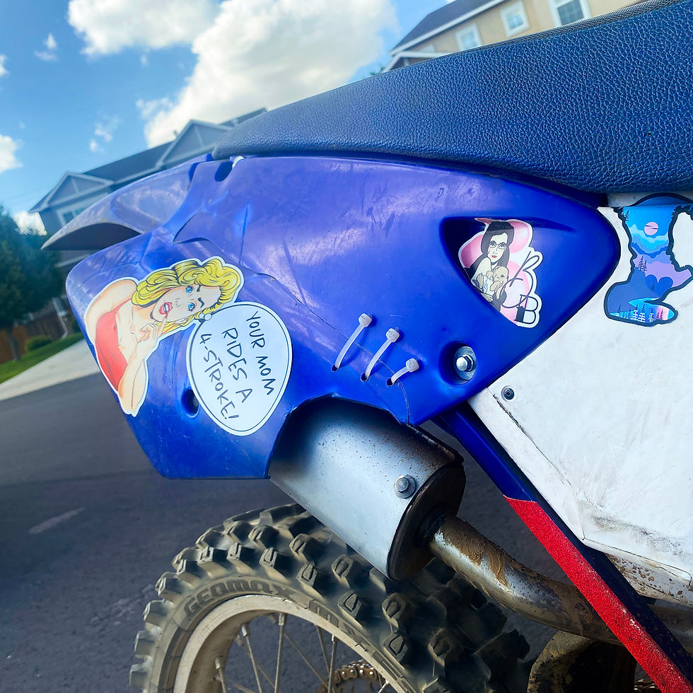Thumbnail: Your Mom Rides a 4-Stroke Sticker on dirtbike