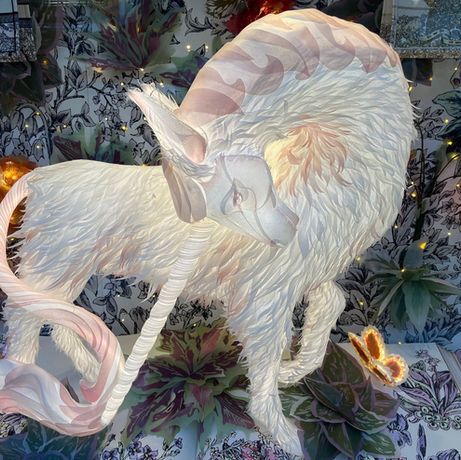 Zartes Einhorn in einem Schaufenster