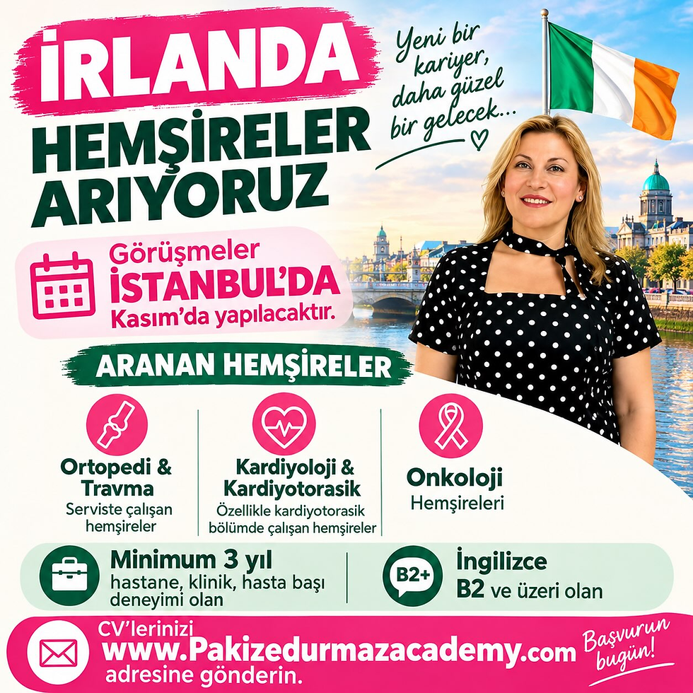 Hemşireler için İrlanda İşe Alım Fırsatı - Kasım 2026 Ön Kayıt