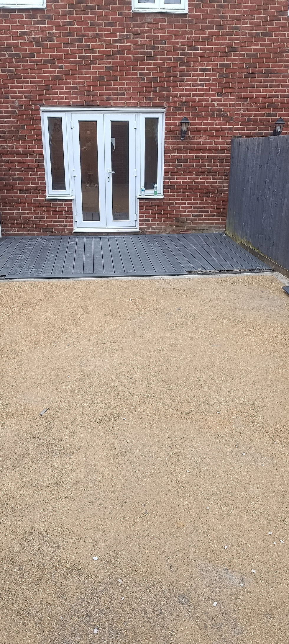 Prepared and levelled base for artificial grass installation in Bedfordshire