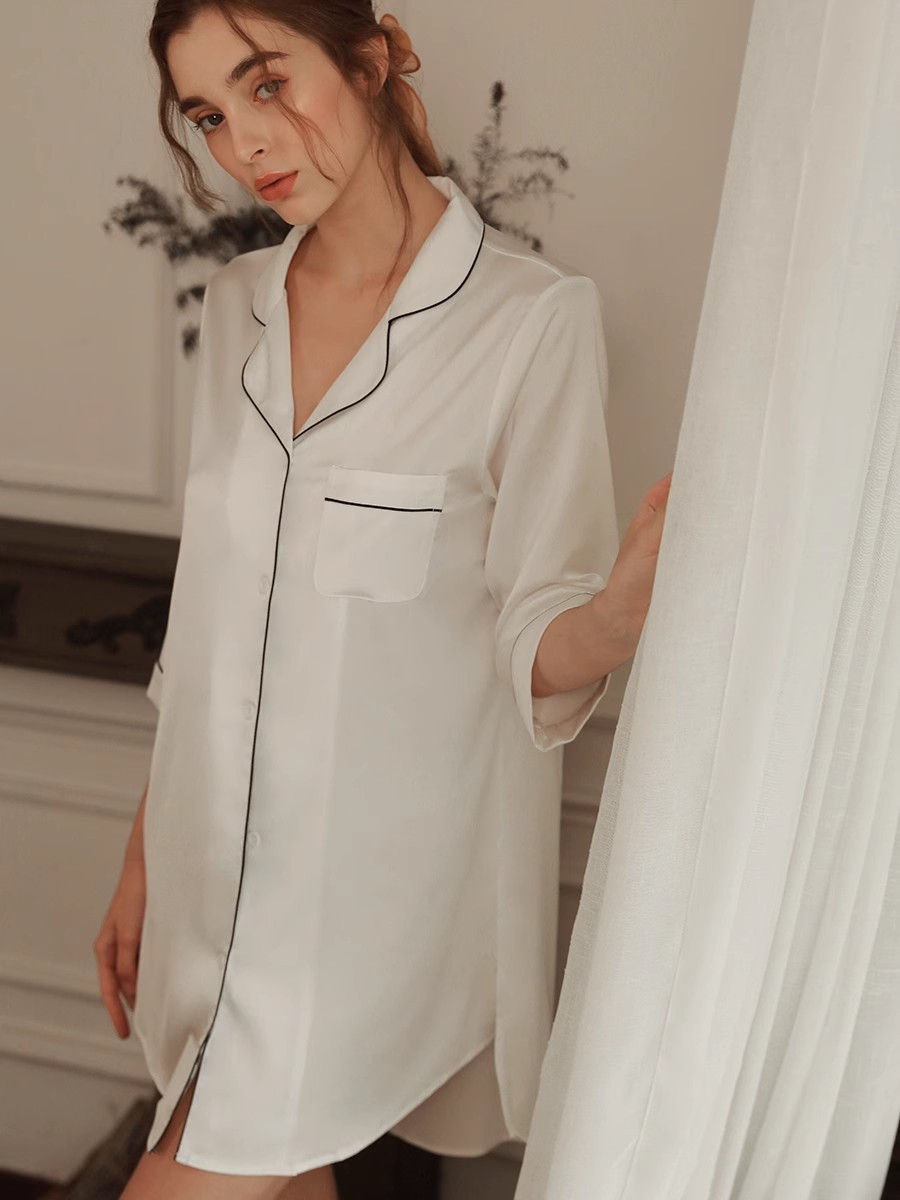 Long sleeve satin shirt