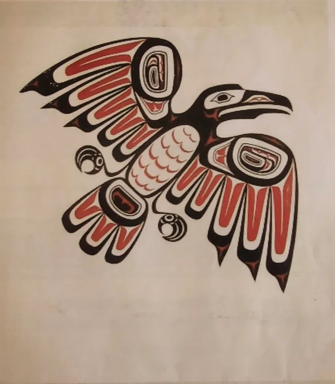 native American stylized painting of the mythological Raven