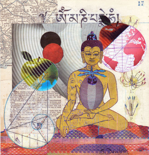 geometric Buddhist collage