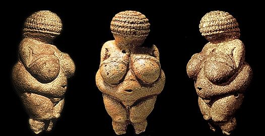 prehistoric stone carving of stylized female figure called Venus of Willendorf