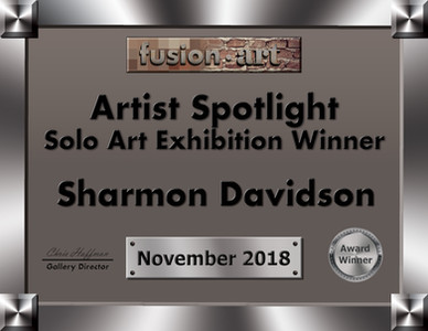 artist spotlight solo exhibition award certificate awarded to Sharmon Davidson