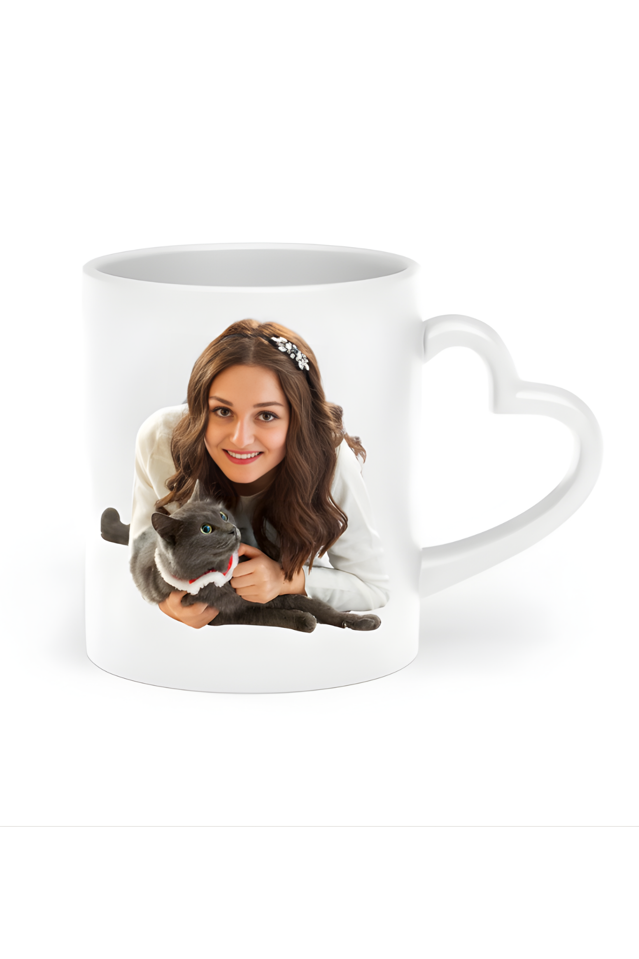 Kişiye Özel Kalpli Porselen Kupa