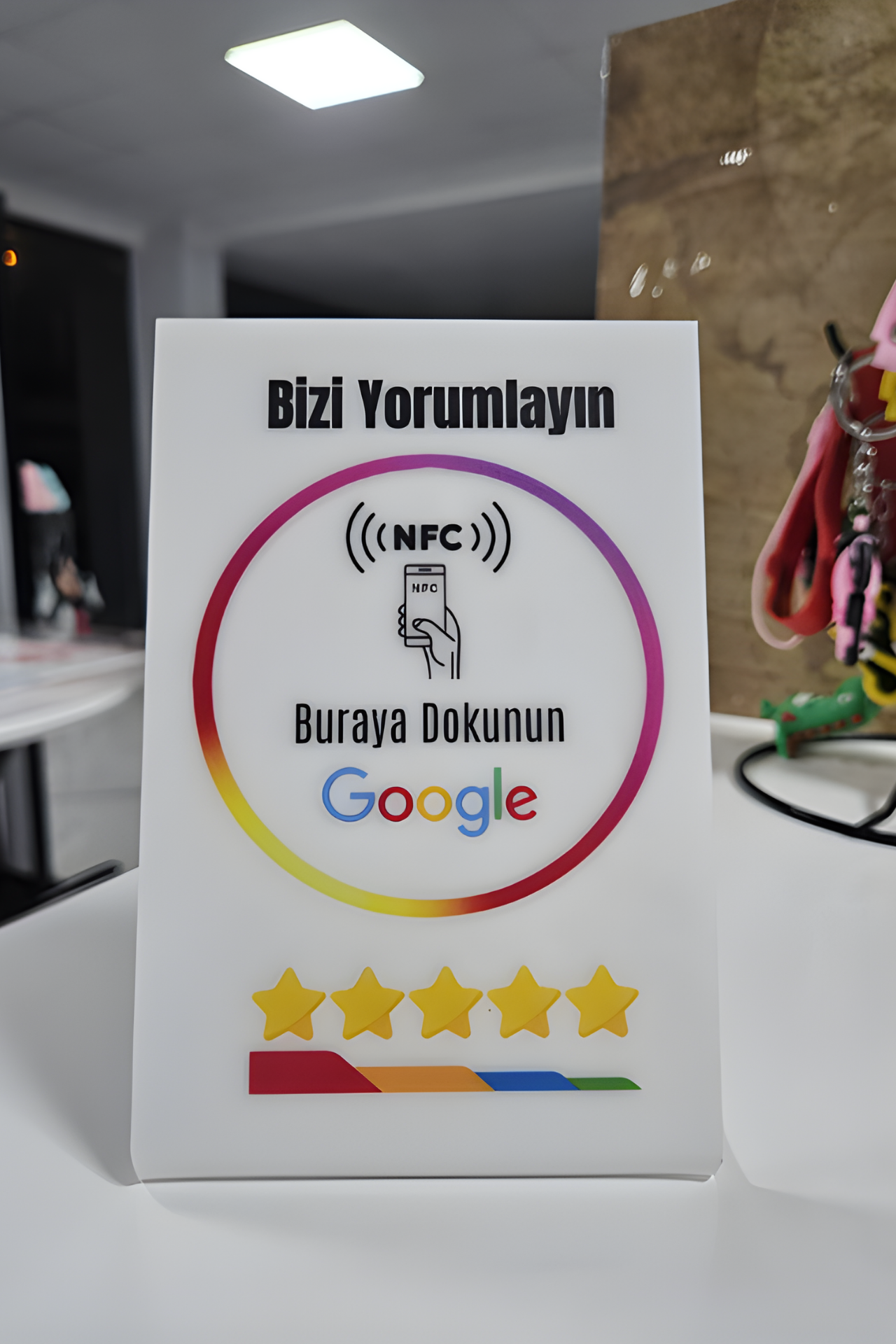 NFC & QR Destekli Google Yorum Panosu