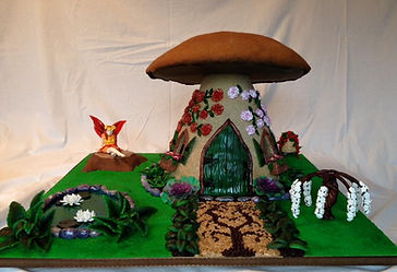 Gingerbread fairy mushroom house