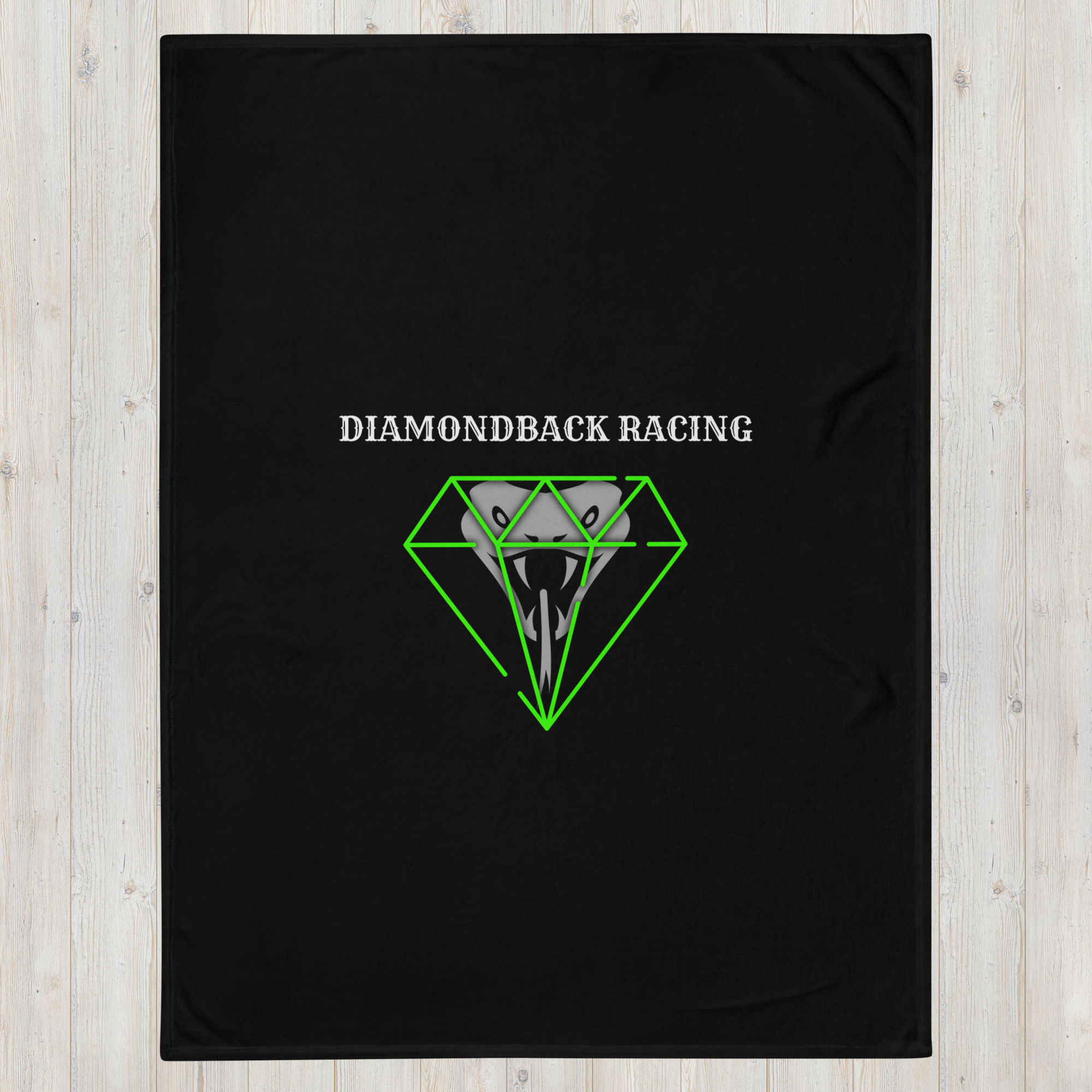 Green Diamondback Racing Throw Blanket