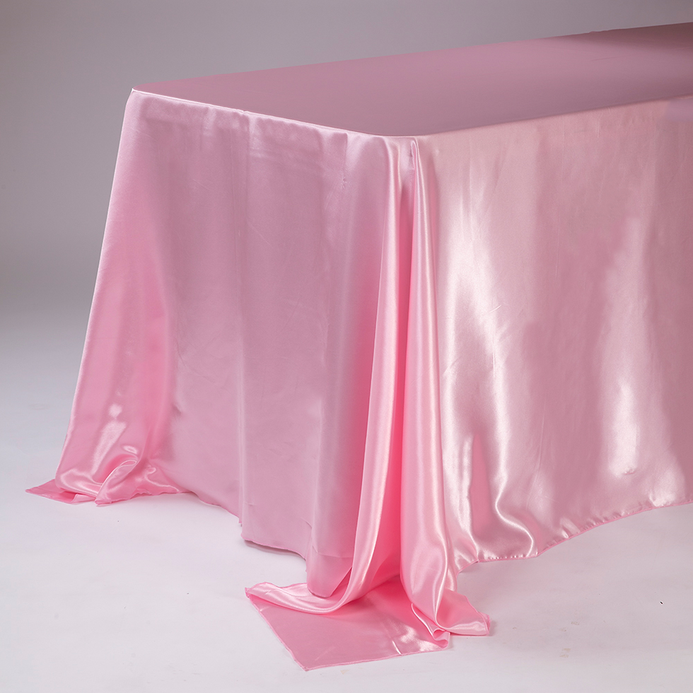 Thumbnail: #4231 - 90" x 132" Satin Tablecloth - Pink