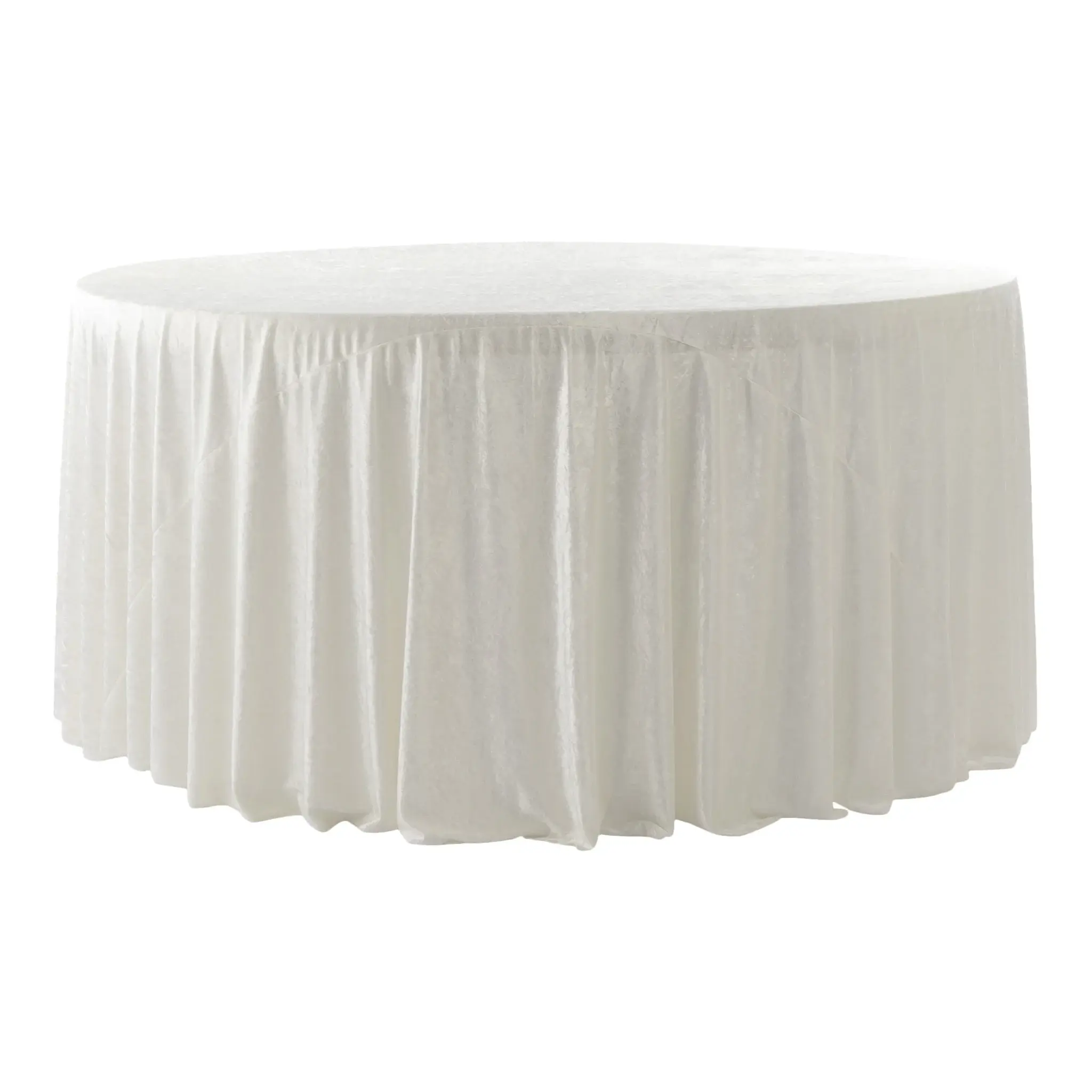 #120-09 - 120" Round Velvet Tablecloth - Ivory