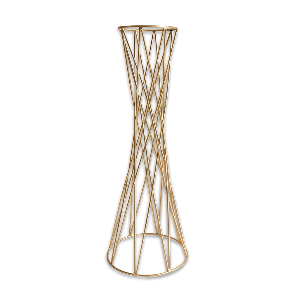 #7958-Gold Geometric Hourglass Centerpiece Stand $27.50