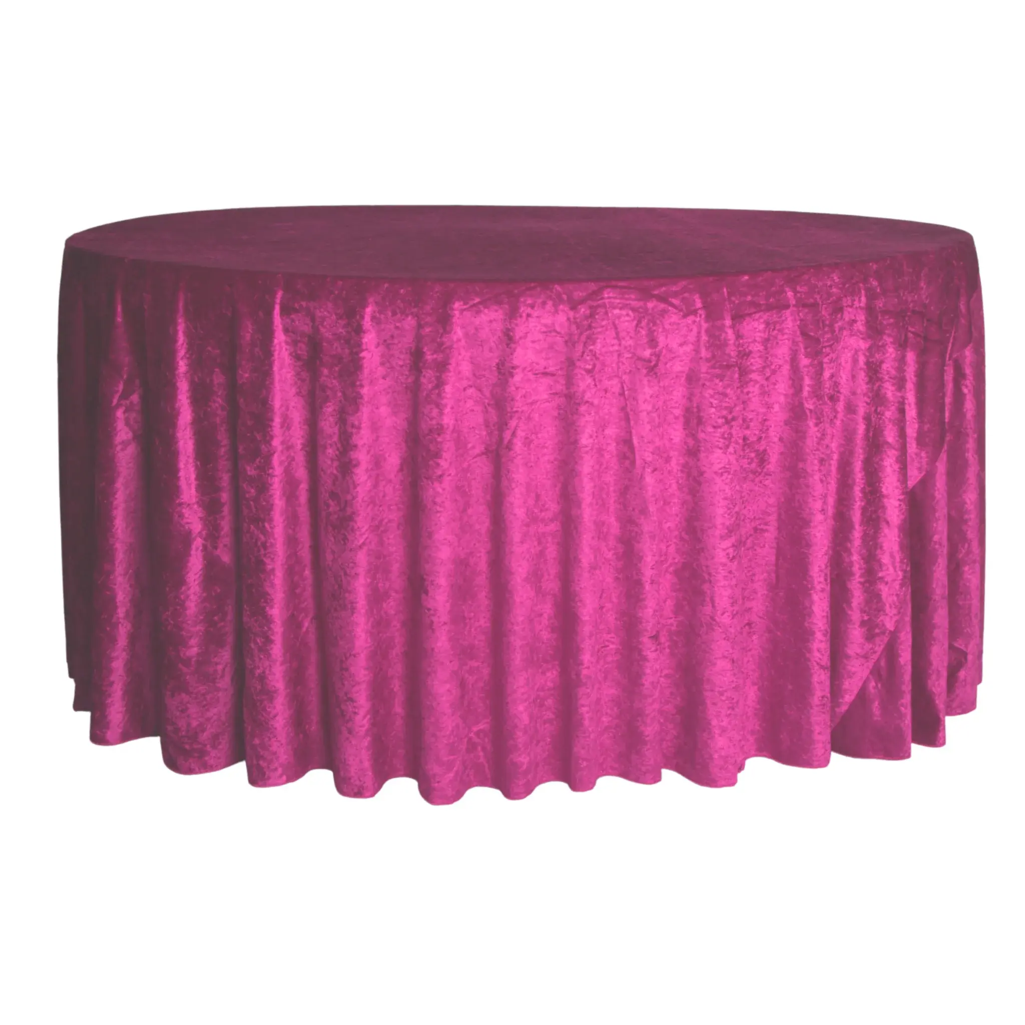 #120-09 - 120" Round Velvet Tablecloth - Magenta