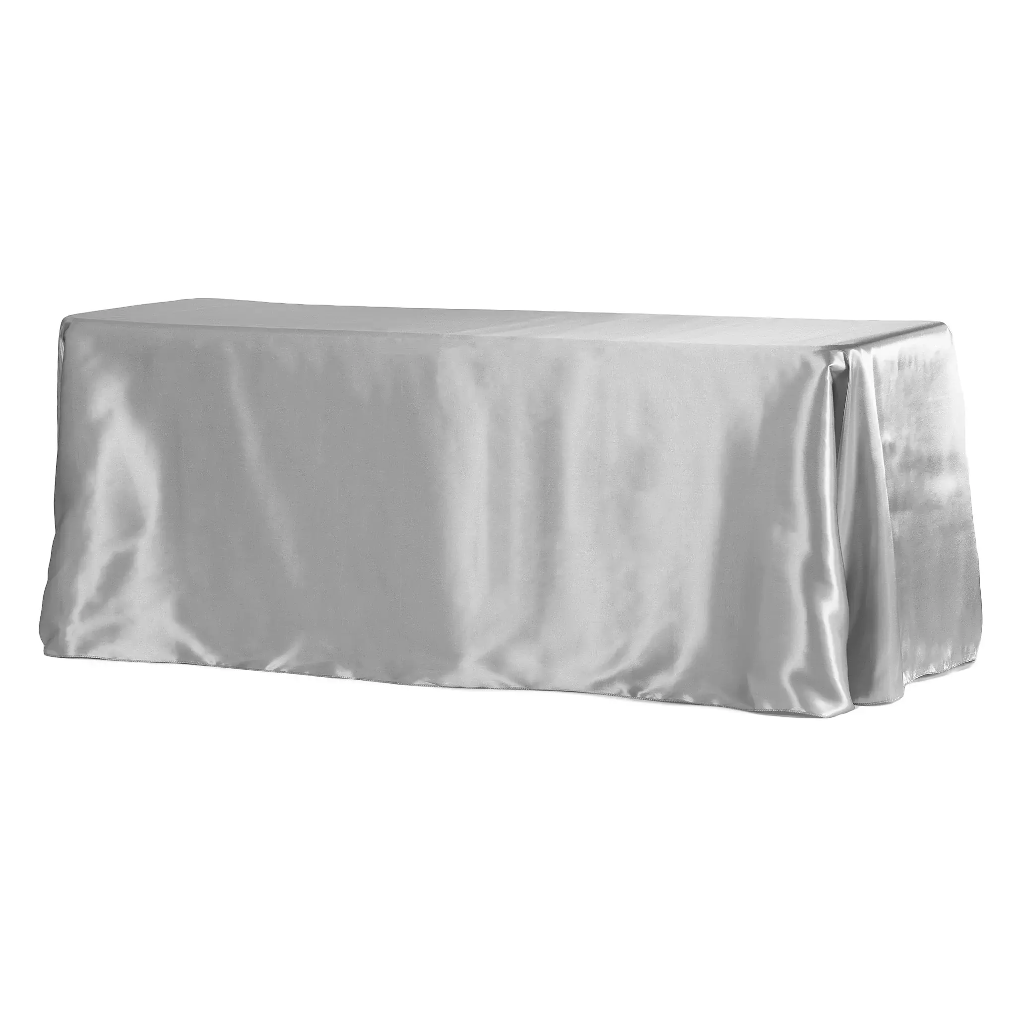 #9013202 - 90" x 132" Satin Tablecloth - Silver
