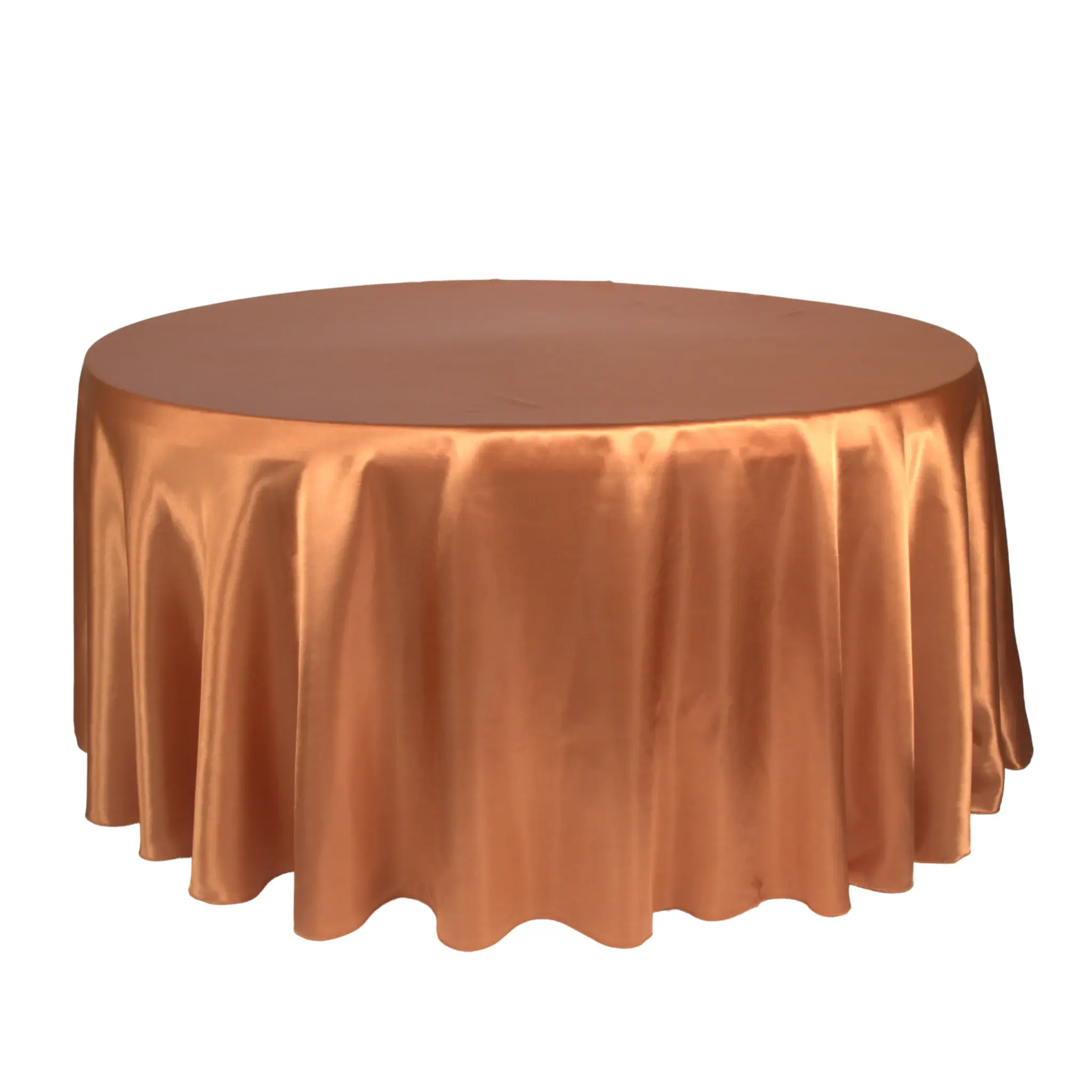 #120-02 - 120" Round Satin Tablecloth - Terracotta