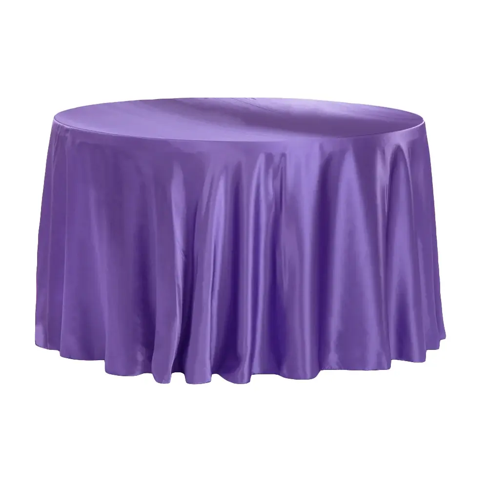 #120-02-Purple 120" Round Satin Tablecloth 1/pk $15.95