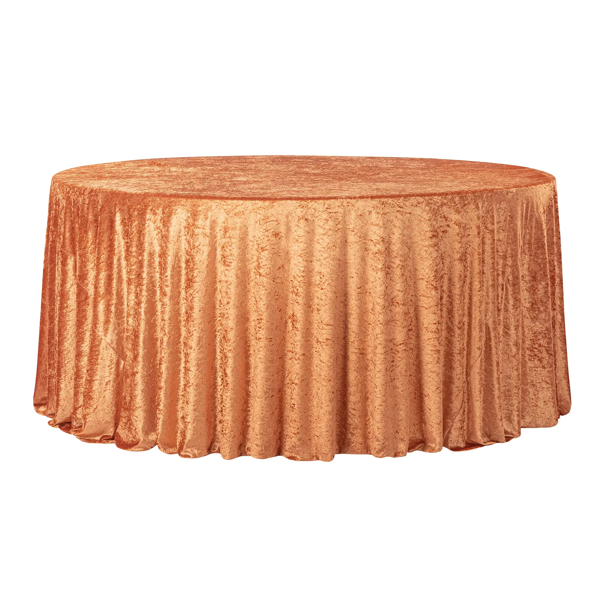#120-09 - 120" Round Velvet Tablecloth - Rust