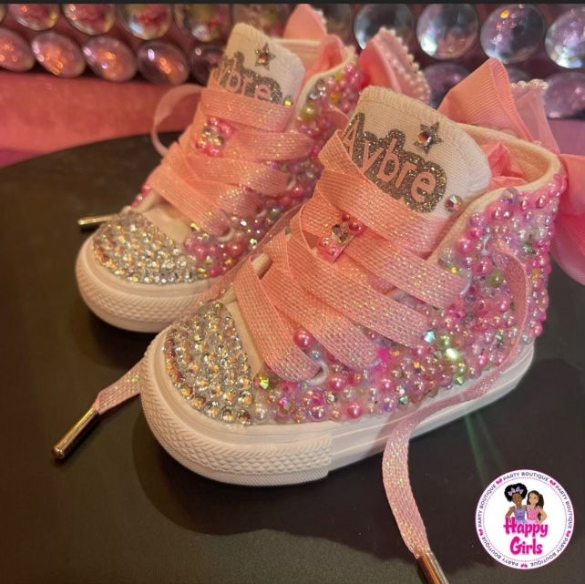 Thumbnail: "Pretty in Pink"Bedazzled Converse