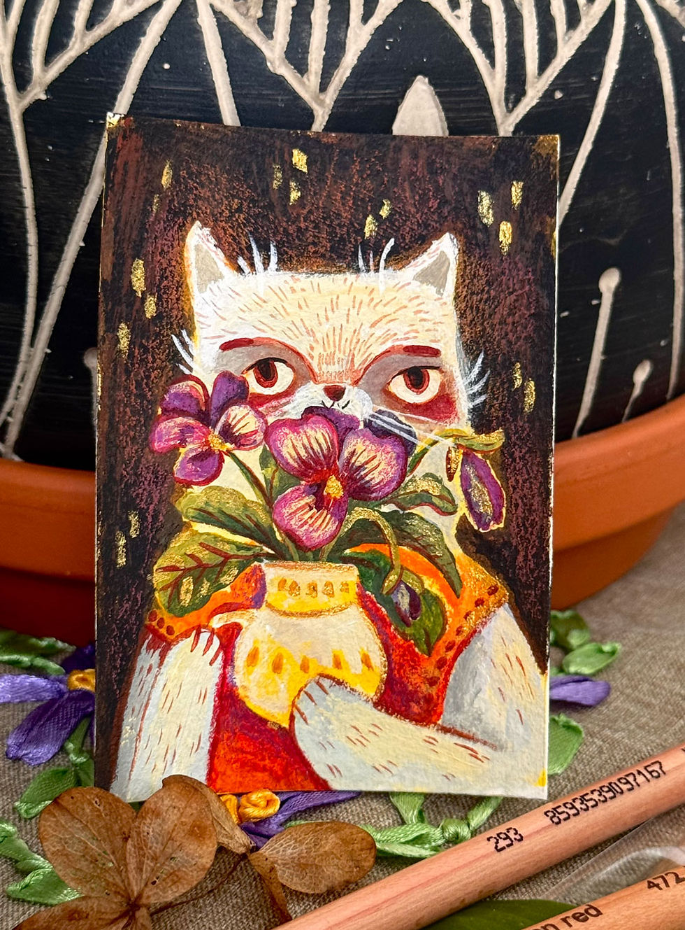 Thumbnail: Vase of Pansies - Mini Original