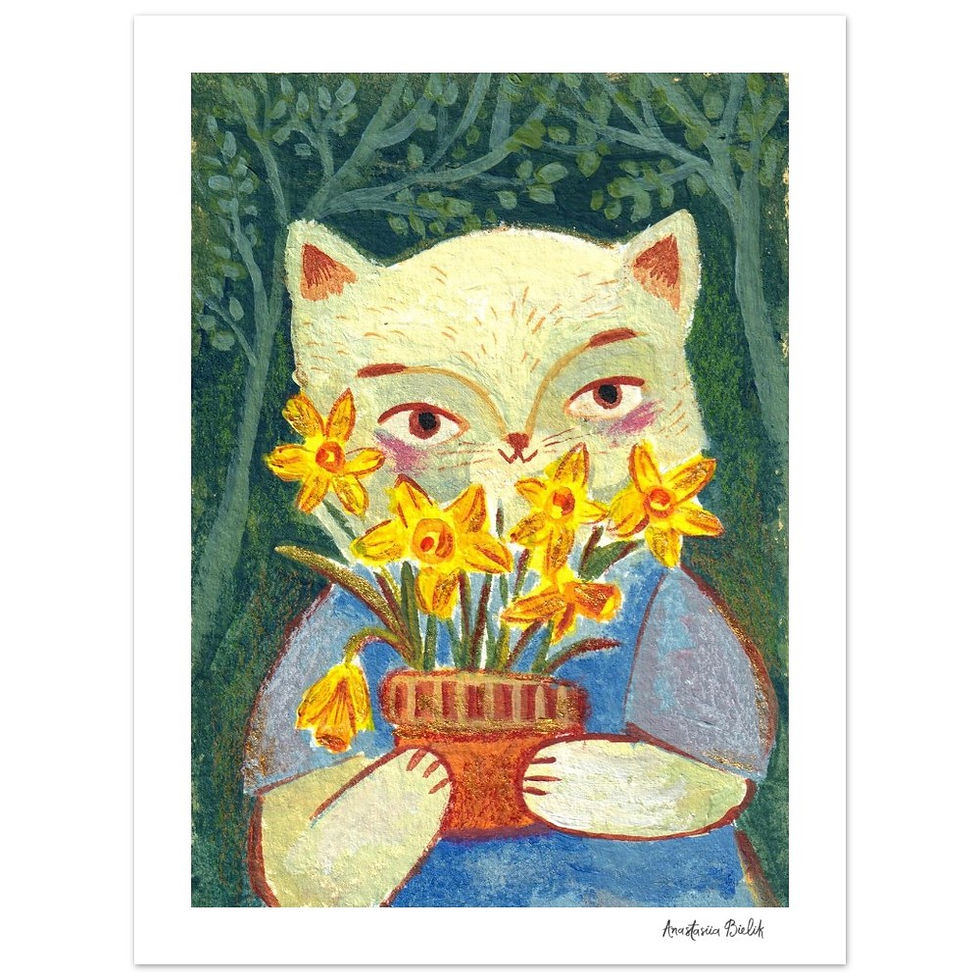 Thumbnail: A Pot of Daffodils - Mini Print