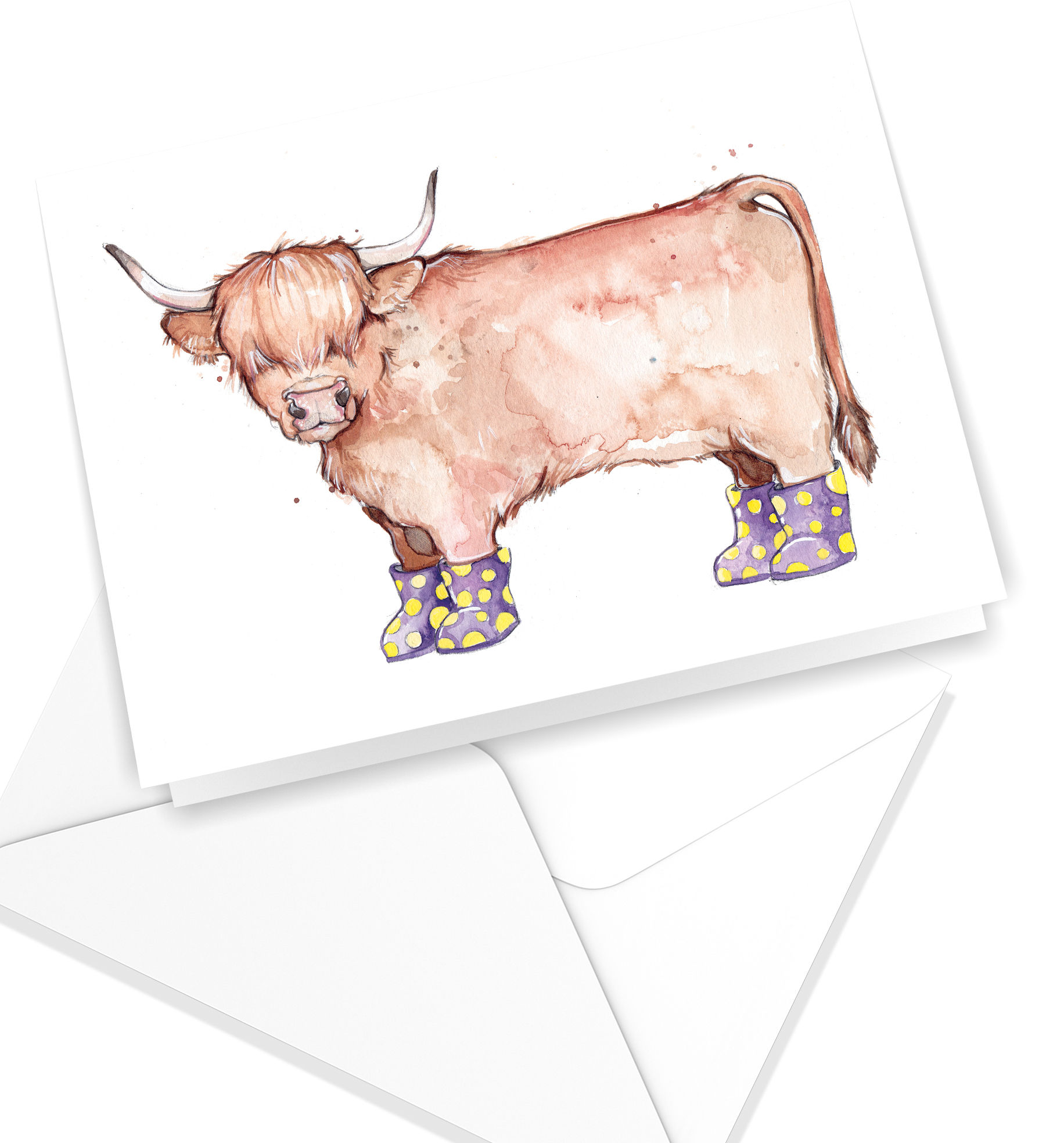 Vache et Bottes - Carte de Souhaits