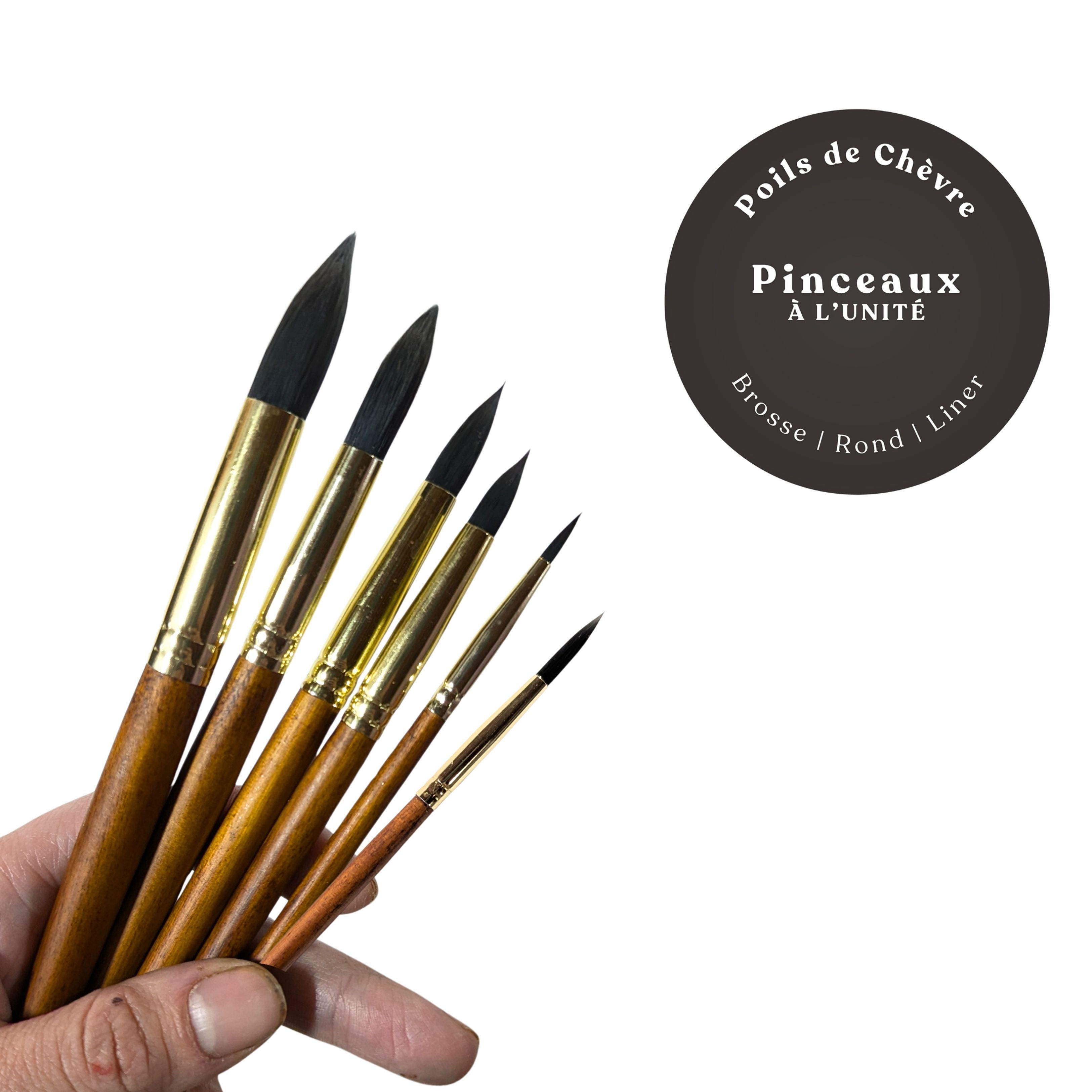 Pinceaux - Brosse - Liner - Rond - Mélange Chèvre + Synthétique