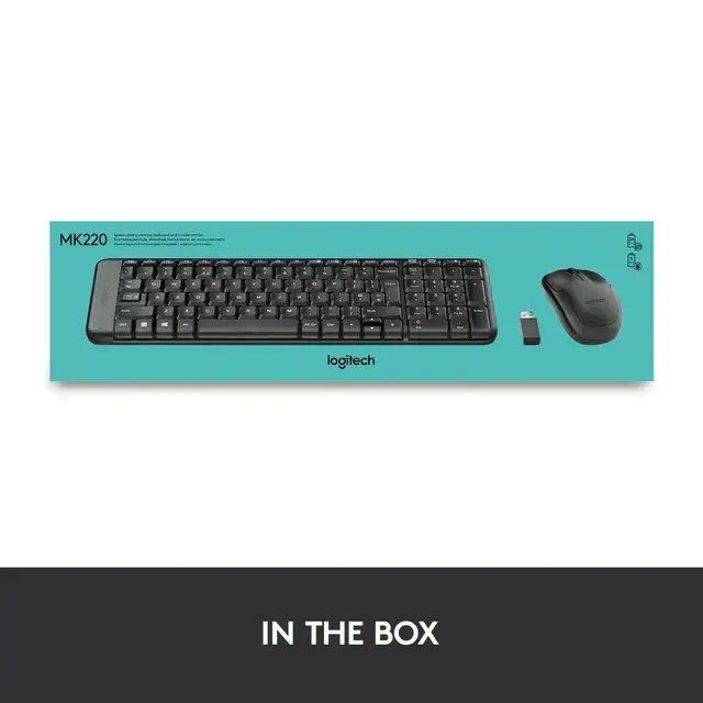 Thumbnail: logitech MK220 Wireless Keyboard & Mouse Combo (Spill Resistant, Black)