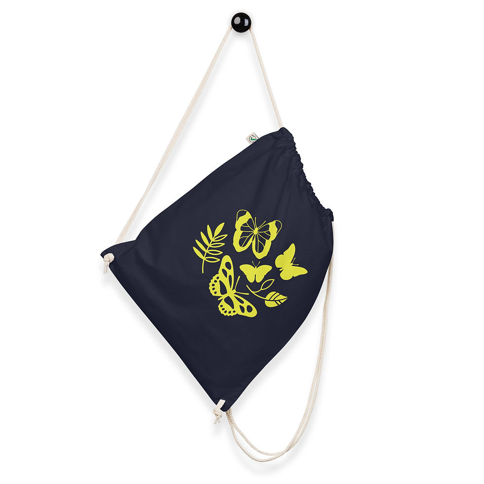 Thumbnail: Butterflies Organic Cotton Drawstring Bag