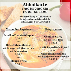 Kestaurant Kanzlei - Abholkarte für dieses Wochenende