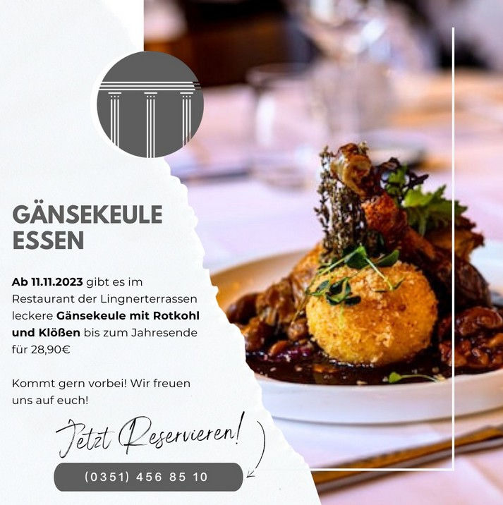 Gänsekeulen im Restaurant Lingnerterrassen genießen