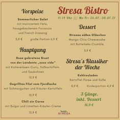 Stresa Restaurant - Neue Woche, neue Bistro-Karte!