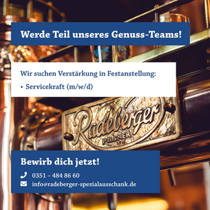 Radeberger Spezialausschank sucht Verstärkung im Service – Bewirb dich jetzt!