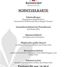 Kastanienhof Müglitztal - Freitag ist Schnitzeltag für nur 12,50€ !
