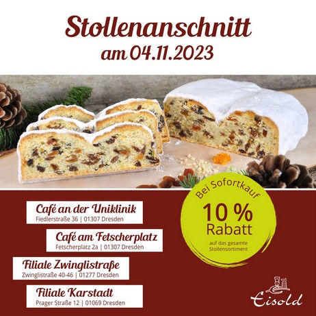 Stollenanschnitt Bäckerei & Konditorei Eisold